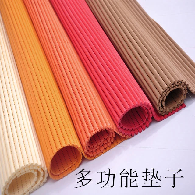 PVC纯色防滑垫卫生间地垫飘窗软垫泡沫镂空吸水大红色多功能垫子