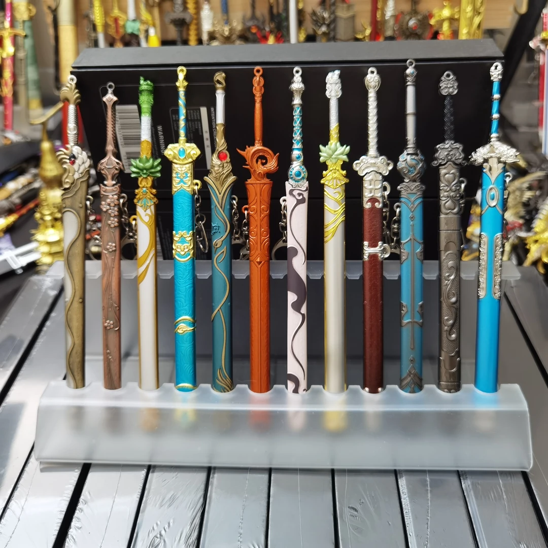 武器模型十二孔位展示架透明陈列架站立式剑架武器架简约亚克力