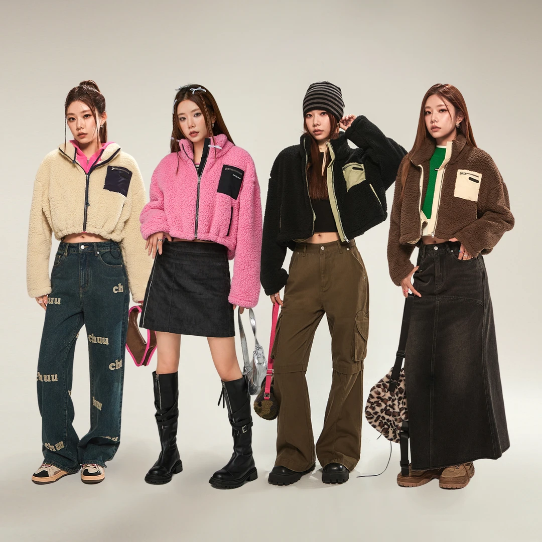 人造皮草 007W【云C专属】CHUU撞色拼接毛绒仿皮毛一体人造皮草-F