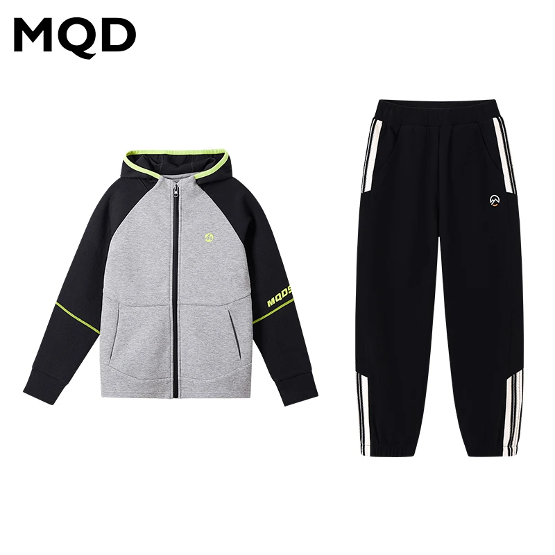 MQD儿童运动套装连帽帅气炸街中大童6-12岁潮款男童秋款运动套装