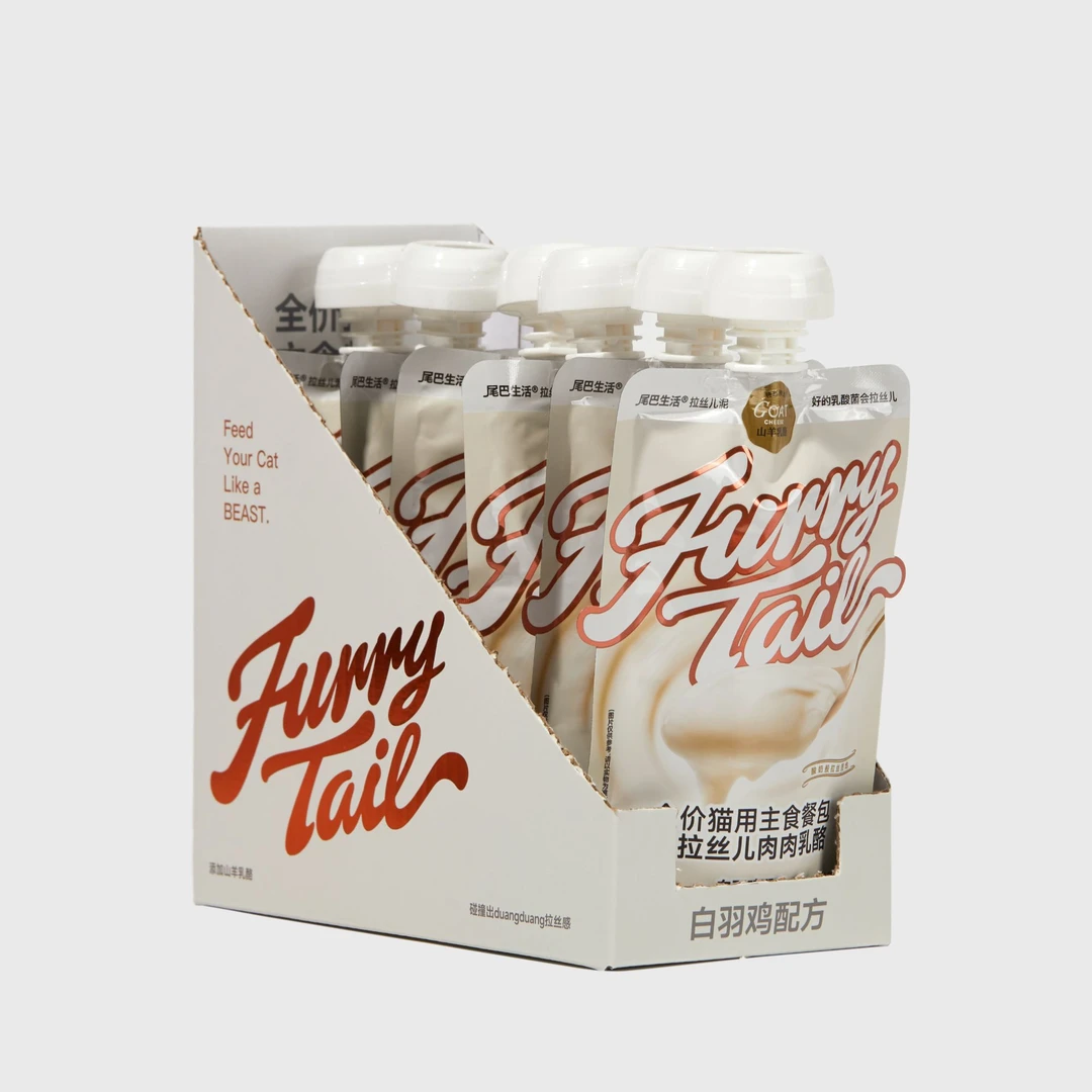 尾巴生活 吸吸酱猫用全期全价主食餐包灰白泥吸吸酱80g