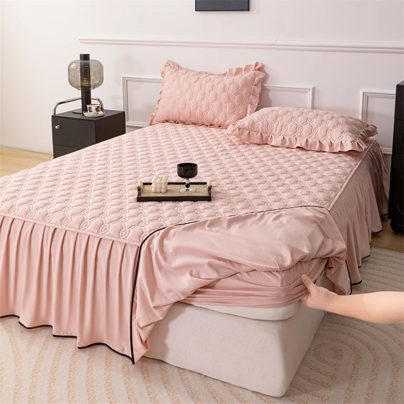2025新款加厚床裙床笠二合一夹棉床笠带裙边床罩防滑四季通用防滑