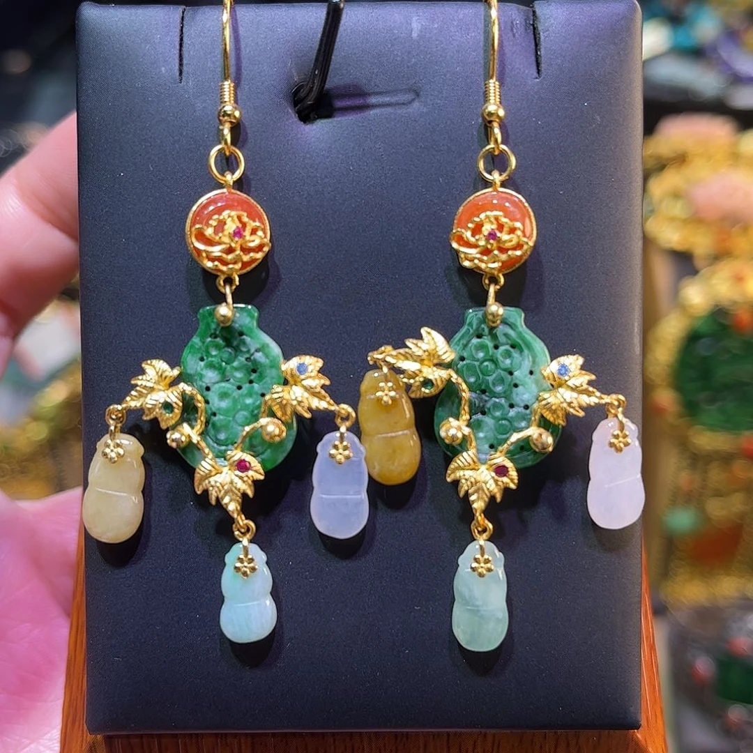 翡翠未镶嵌耳坠福利款翡翠耳坠