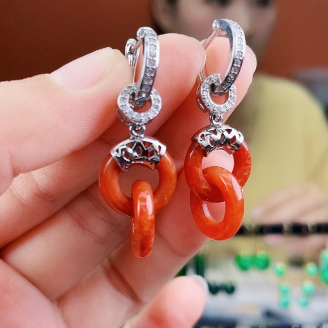 翡翠未镶嵌耳饰饰品