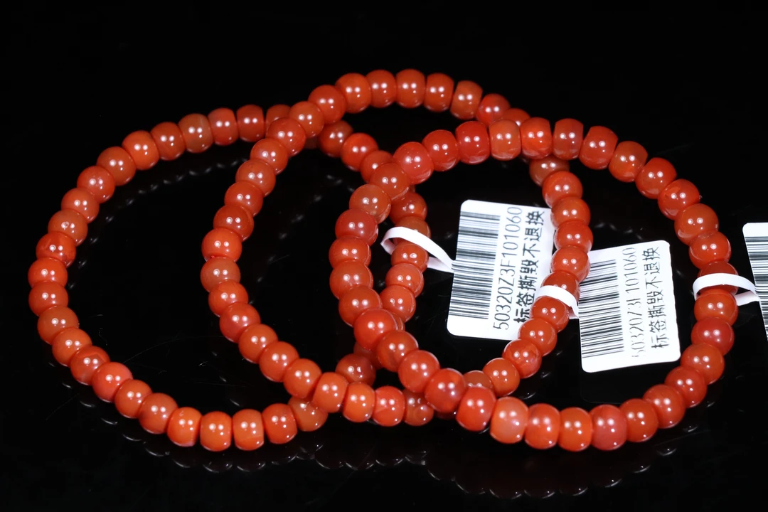 1原矿无优化南红西山杨柳老型单圈6mm左右多样发一串微色差