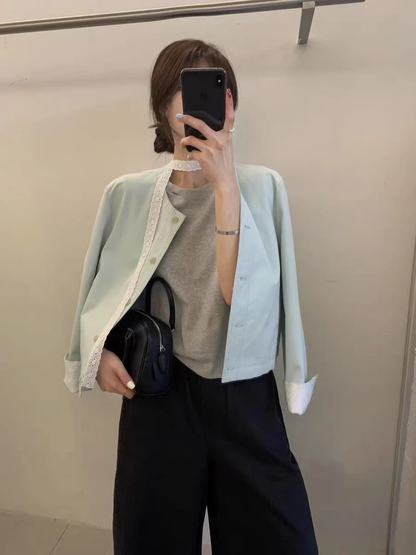 春款多巴胺袖口拼接外套