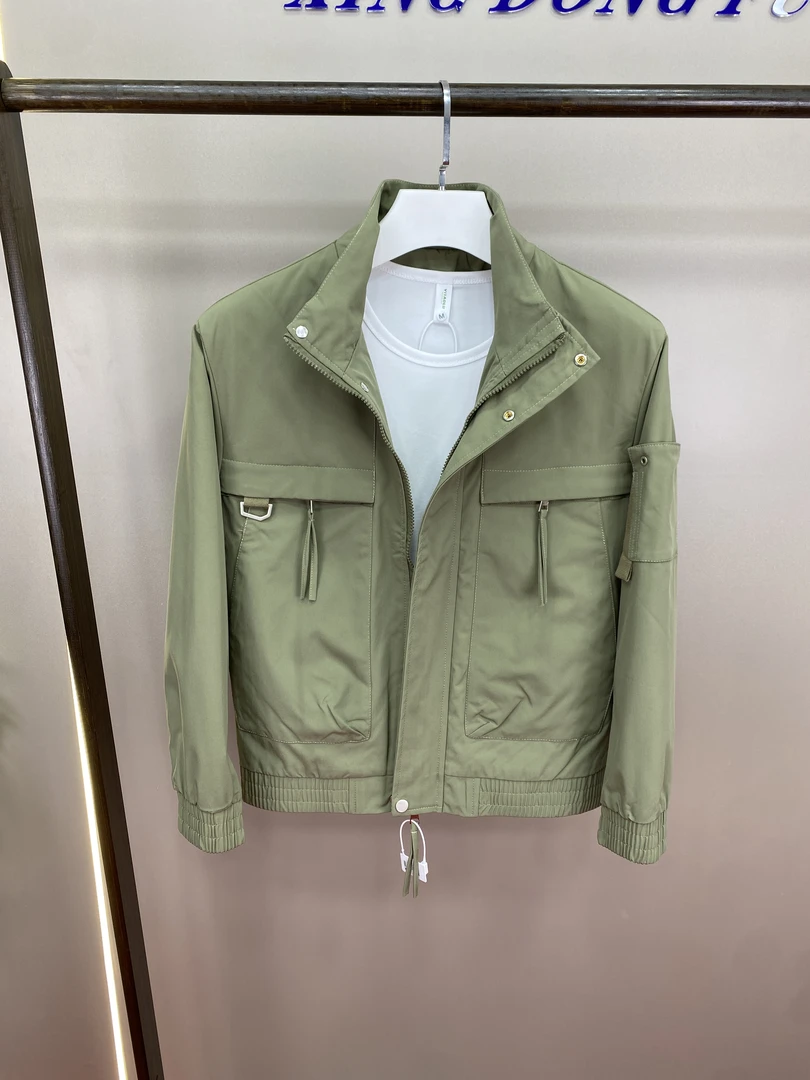 休闲男外套卡其色夹克上衣男士春秋百搭春季工装韩版立领潮流修身