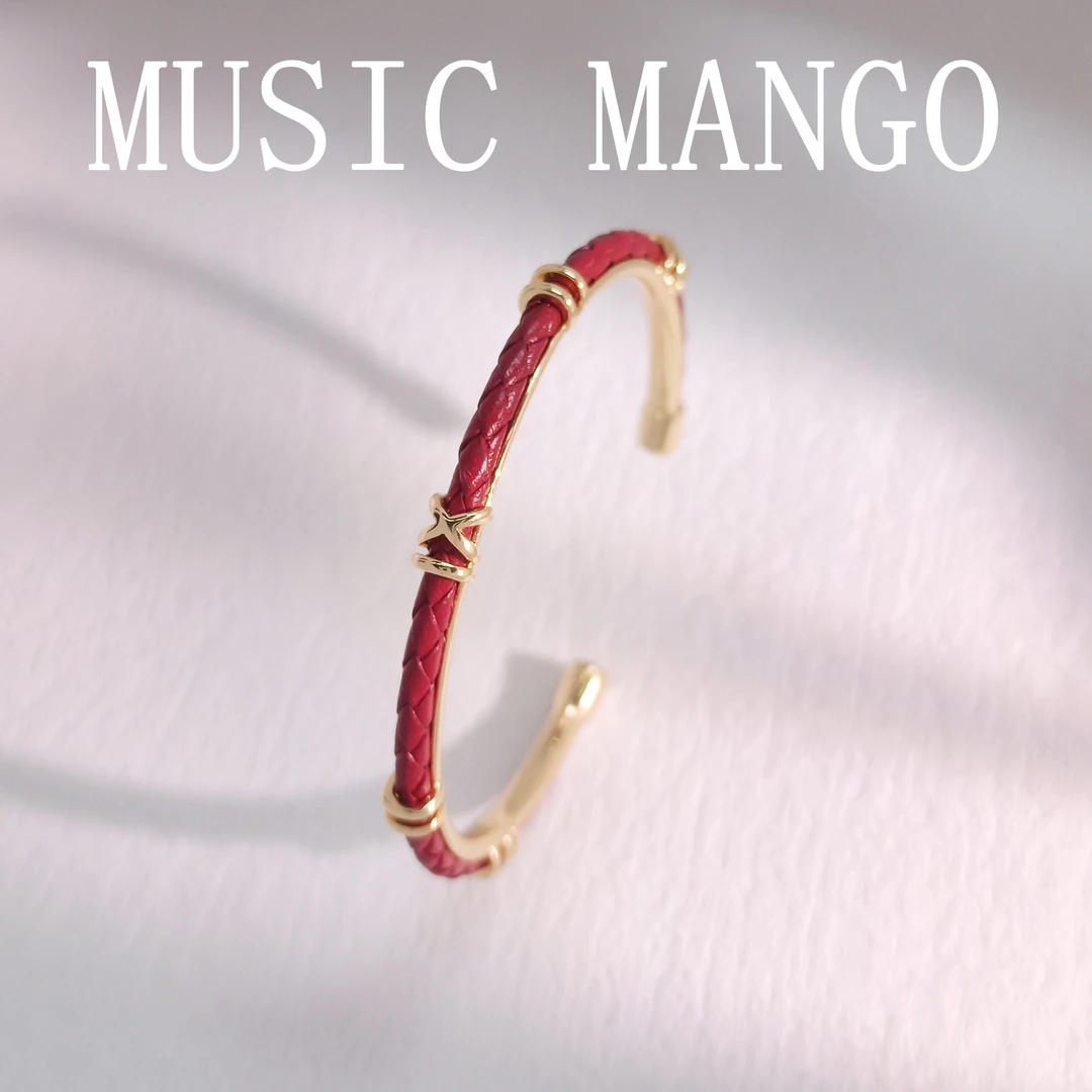 铜合金皮质手镯 WGS-001966【一轮心动】手镯简约欧美时尚小众