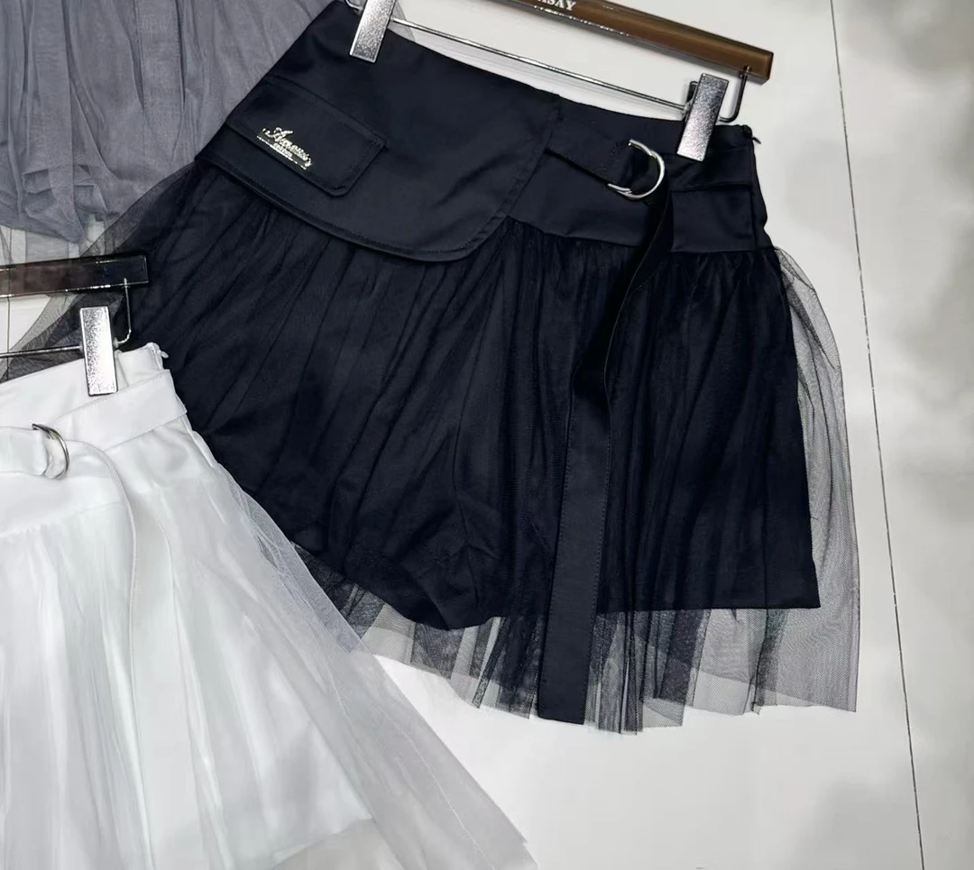 深圳南油高货原创拼接夏季短裙百褶裙荷叶边高腰裙子时尚半身裙