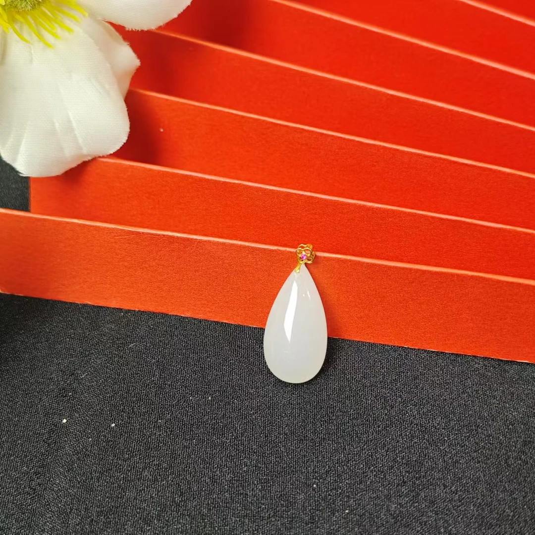 【小池专属】18k和田玉白玉吊坠 25*13*4 E4225