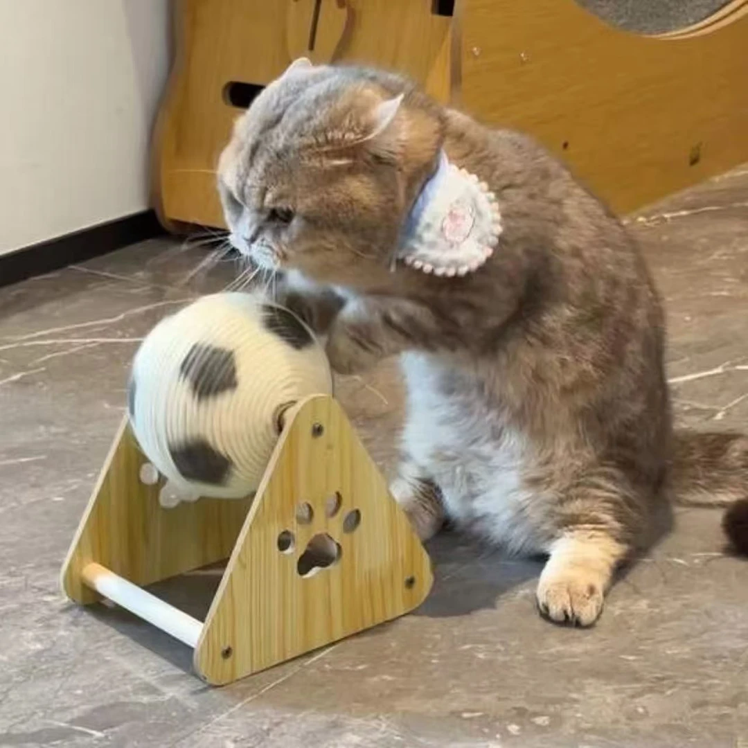 【严选】猫咪玩具麻绳猫抓球立式耐磨不掉屑自嗨解闷磨爪神器猫抓板
