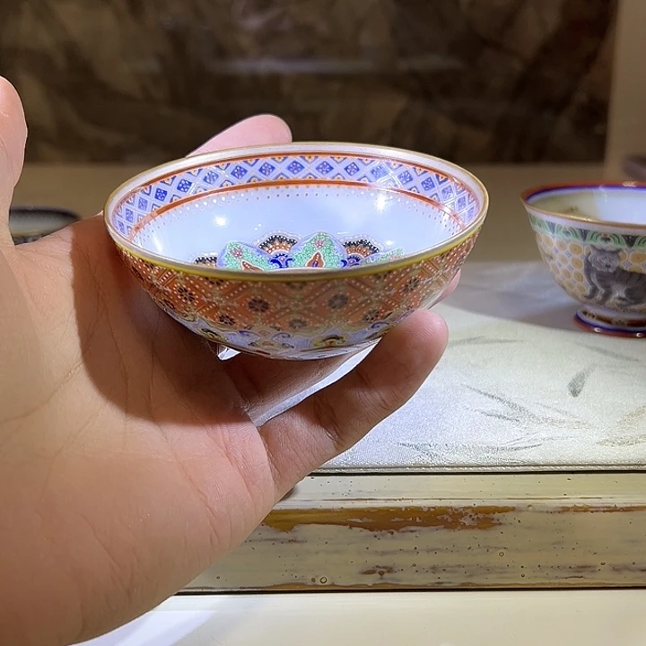 珐琅彩敦煌三兔共耳禅定杯
