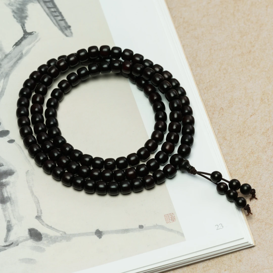 【方檀】小叶紫檀桶珠0.6*0.7*108颗