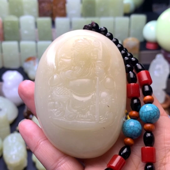 石材方解石手把件