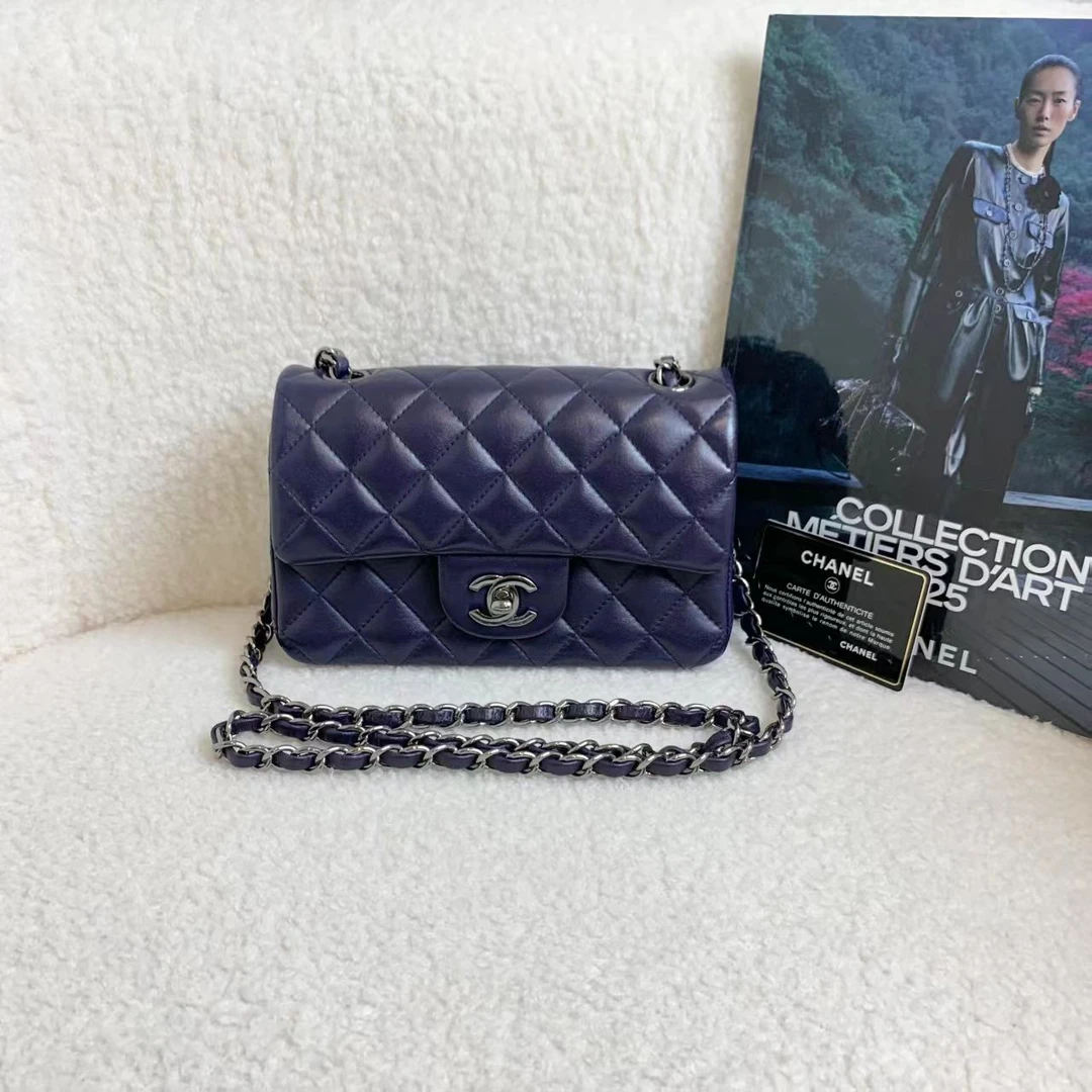 99新 Chanel/香奈儿 壹臻/蓝紫色大mini包 23开 25554307