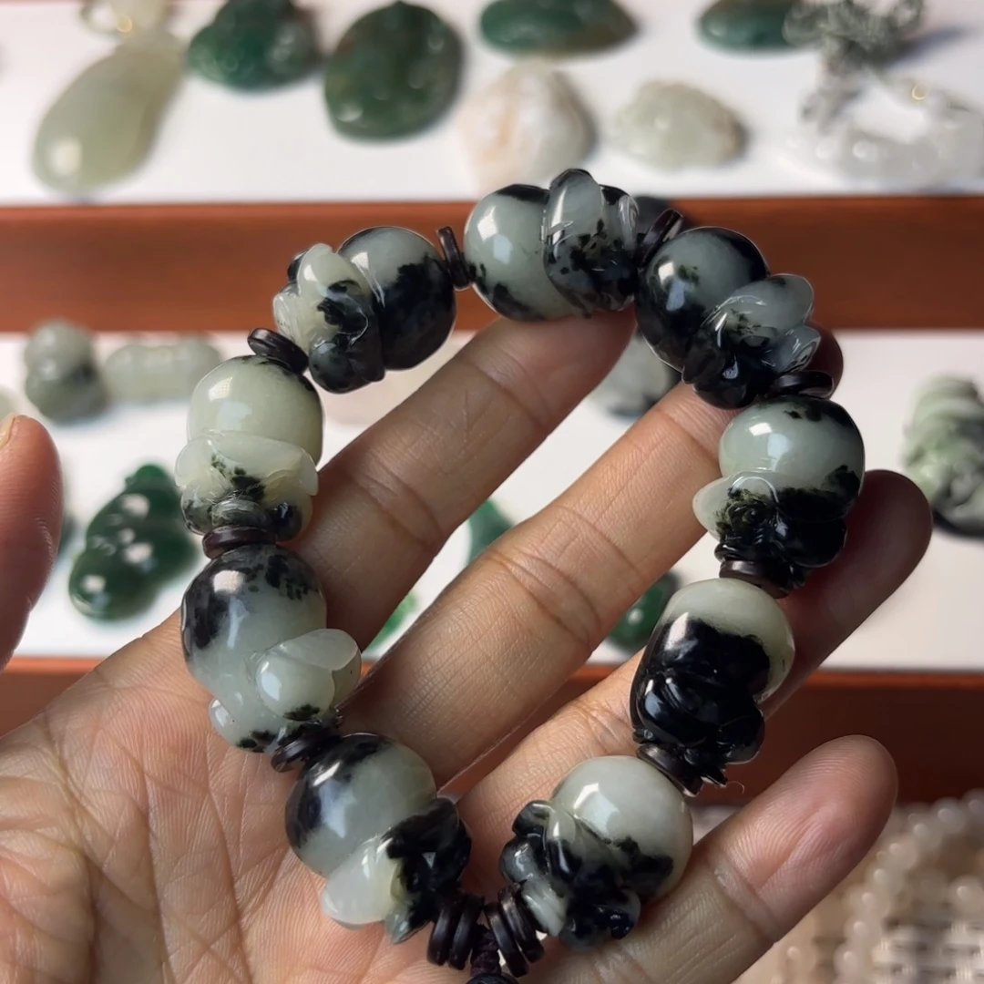 微****独山玉未镶嵌手链独玉小猪手链