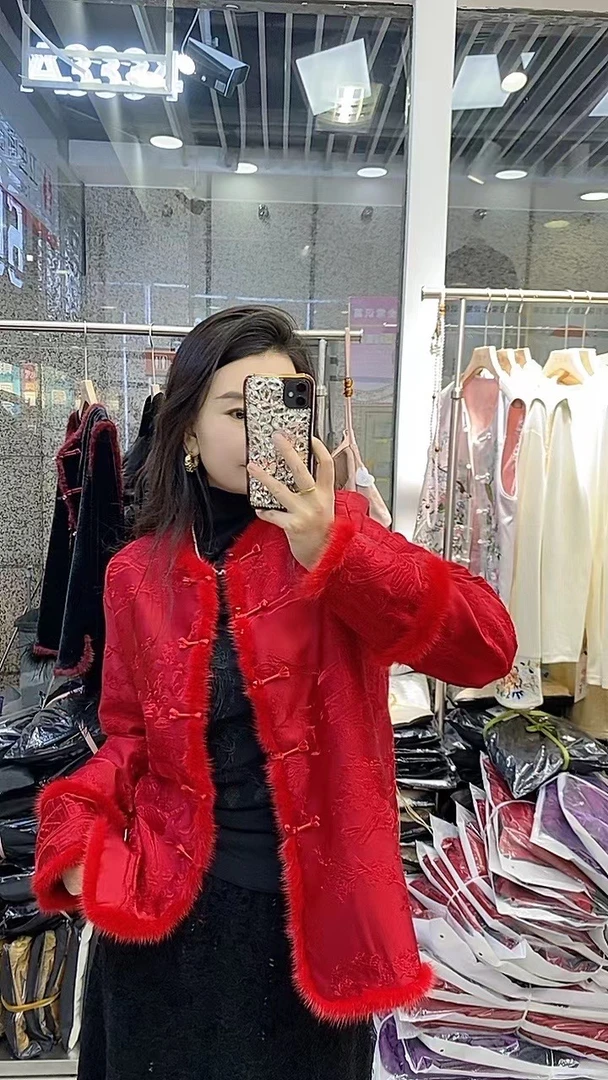 新中式秋冬新款【醉红妆棉外套】