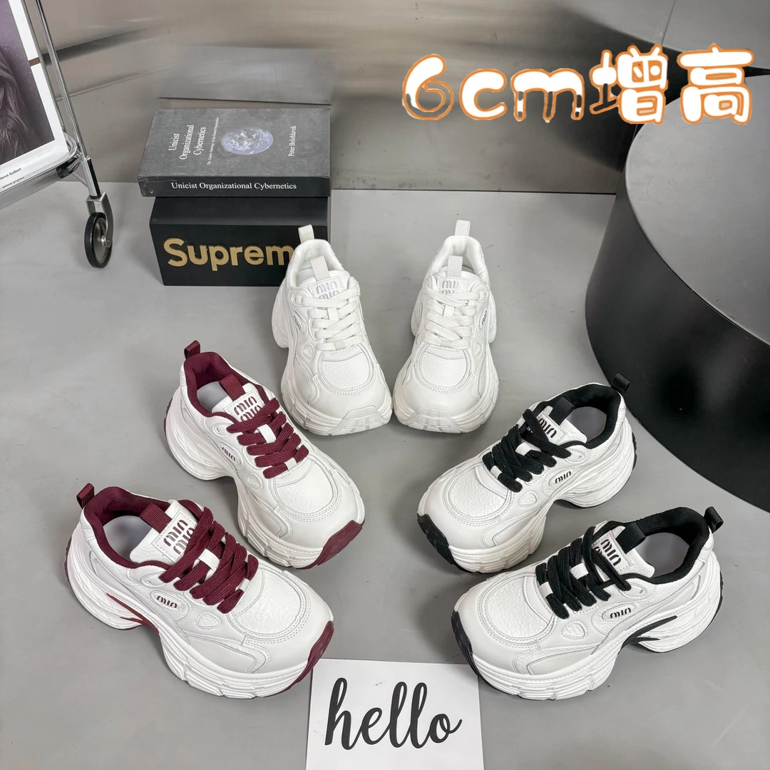 欧货炸街厚底老爹鞋女2025春新款小个子增高时尚休闲运动鞋显脚小