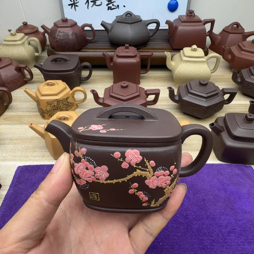 紫泥壶?****?半手工制作紫泥四方汉瓦