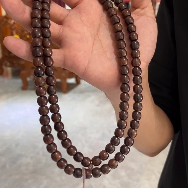 黄花梨/降香黄檀手串/手链海南黄花梨霸王岭沉水精工9*10*108