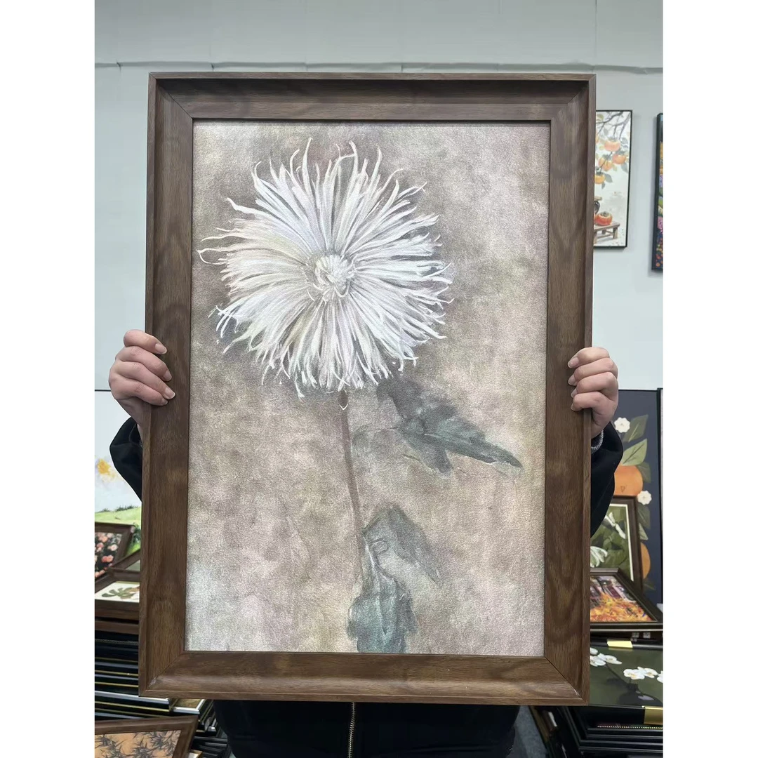 D55复古风太阳花卉适合客厅玄关餐厅50*70