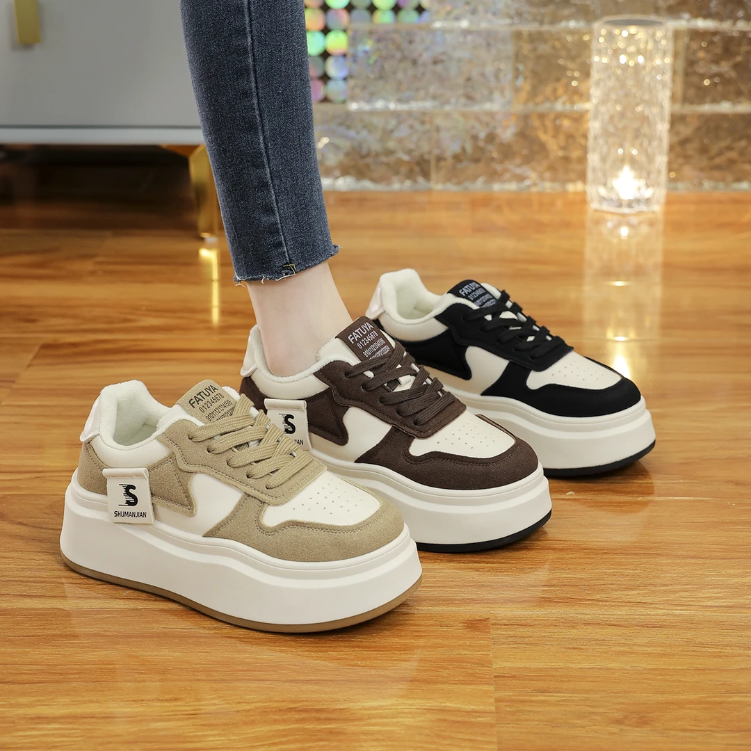 拼色小白鞋时尚休闲鞋运动休闲鞋冬季加绒时尚鞋子【A02】