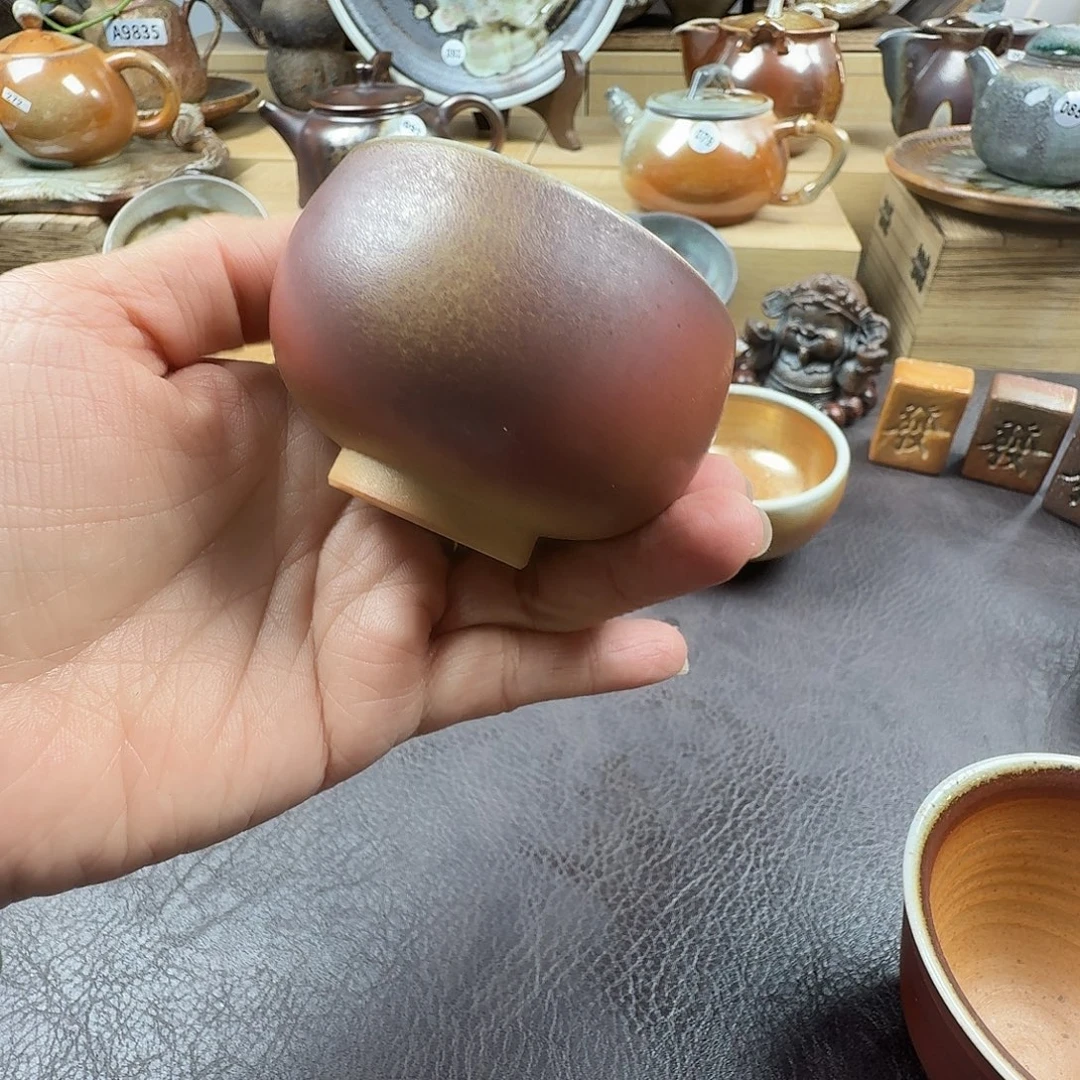 手工手作柴烧主人杯