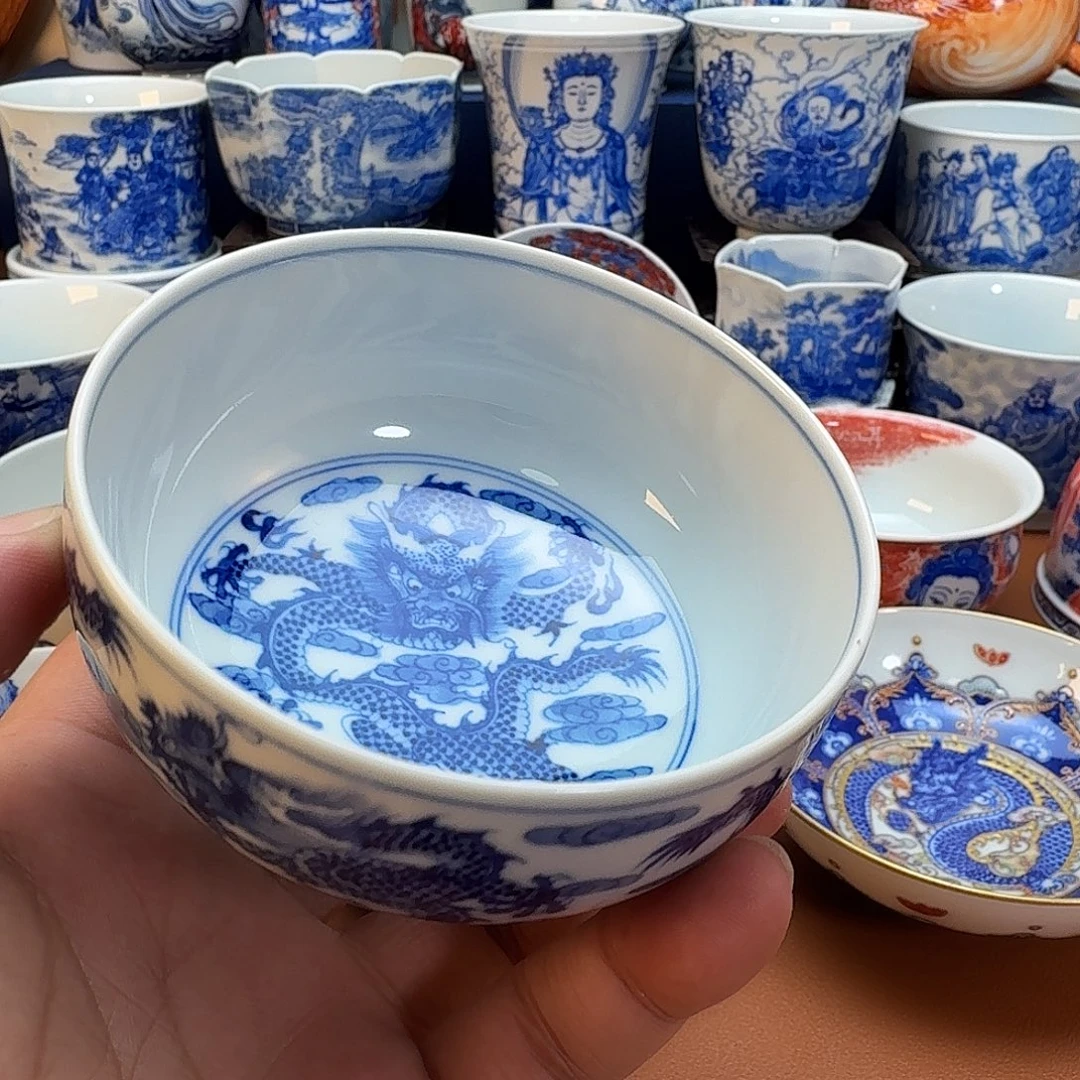 飞***猫杯子景德镇全手工手绘陶瓷