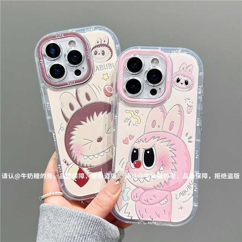 卡通拉布布适用苹果16羽纱手机壳华为新款vivo高级小米15卡通OPPO
