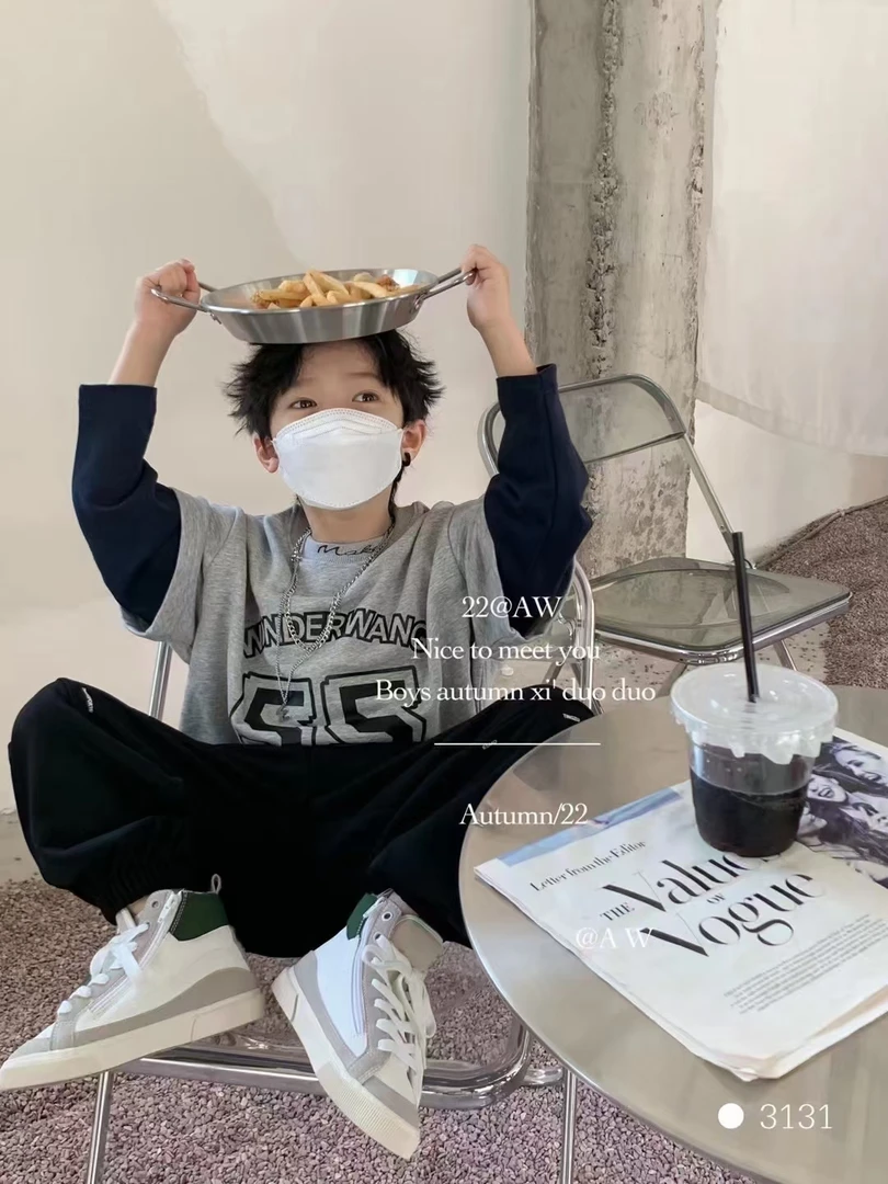 拼接休闲春秋印花T恤套头