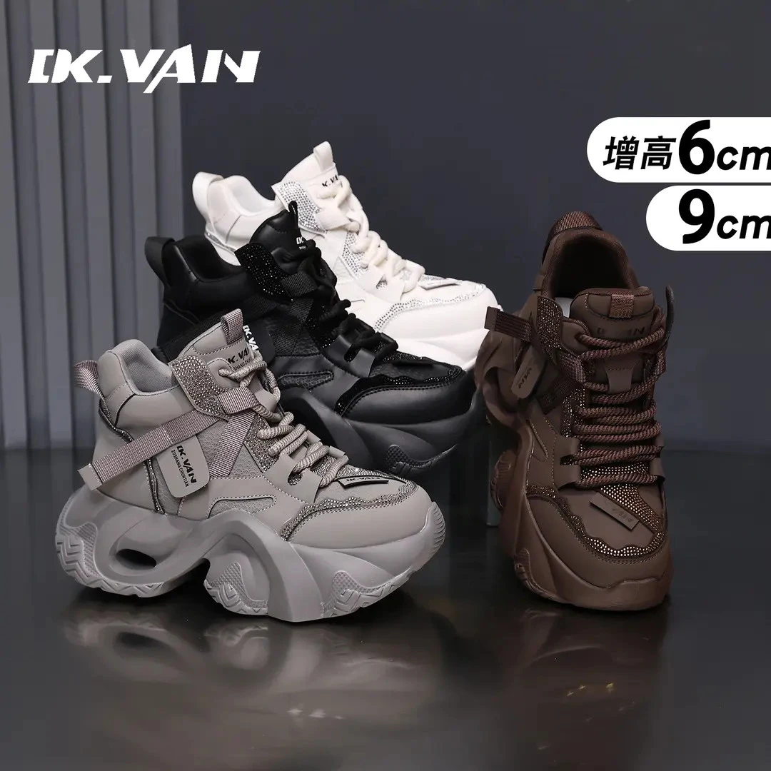 增高6cm新款透气厚底百搭网红运动休闲增高慢跑老爹女鞋休闲鞋