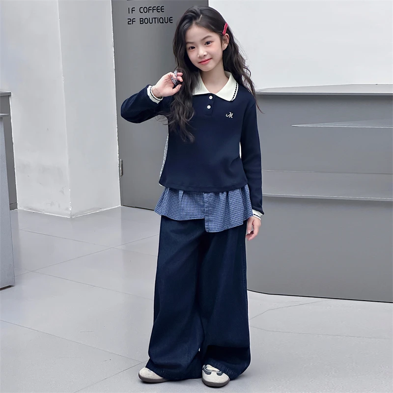 女童春秋卫衣套装2025中大童女孩秋季学院风秋装上衣休闲裤两件套