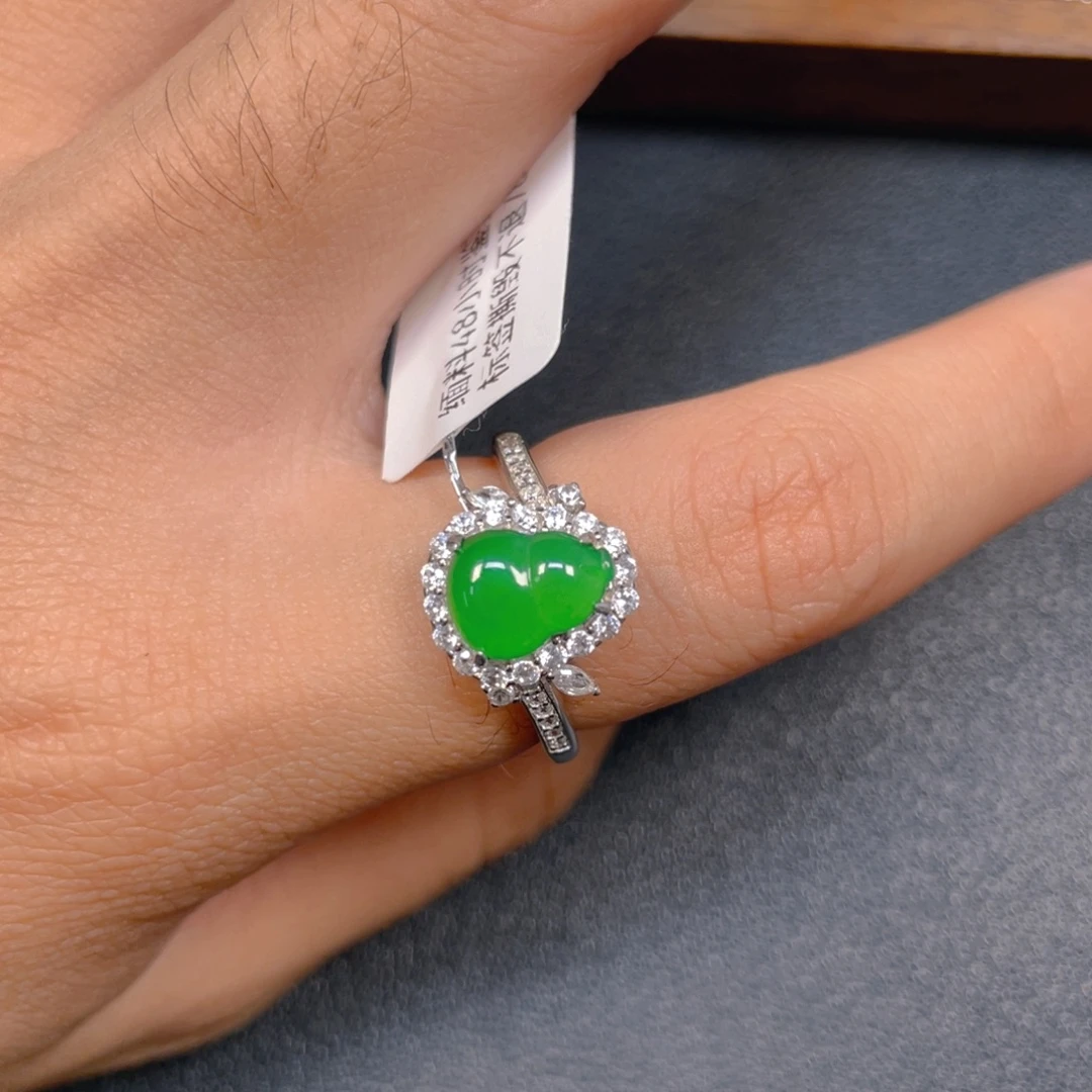 翡翠银S925镶嵌挂件jjjm