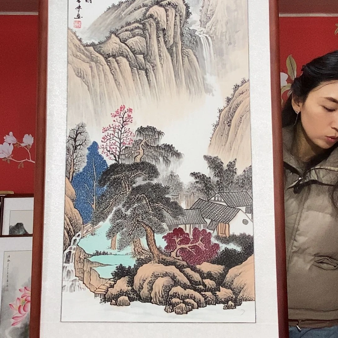 国画手写手绘国画作品63✖️123