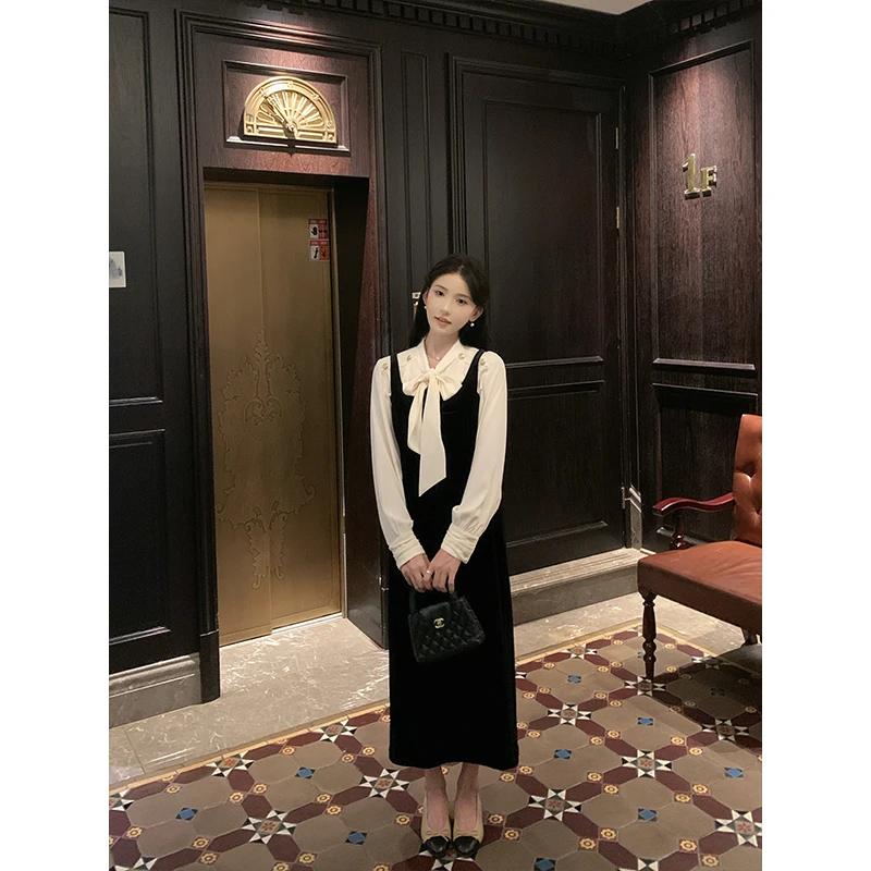 SHAOER【知鹤】秋季千金风显瘦马甲半裙长裤套装女S725A15356