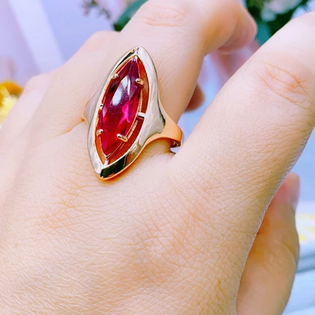 铜合金塑料戒指 玫瑰金色耳环 妈妈款时尚洋气民族风