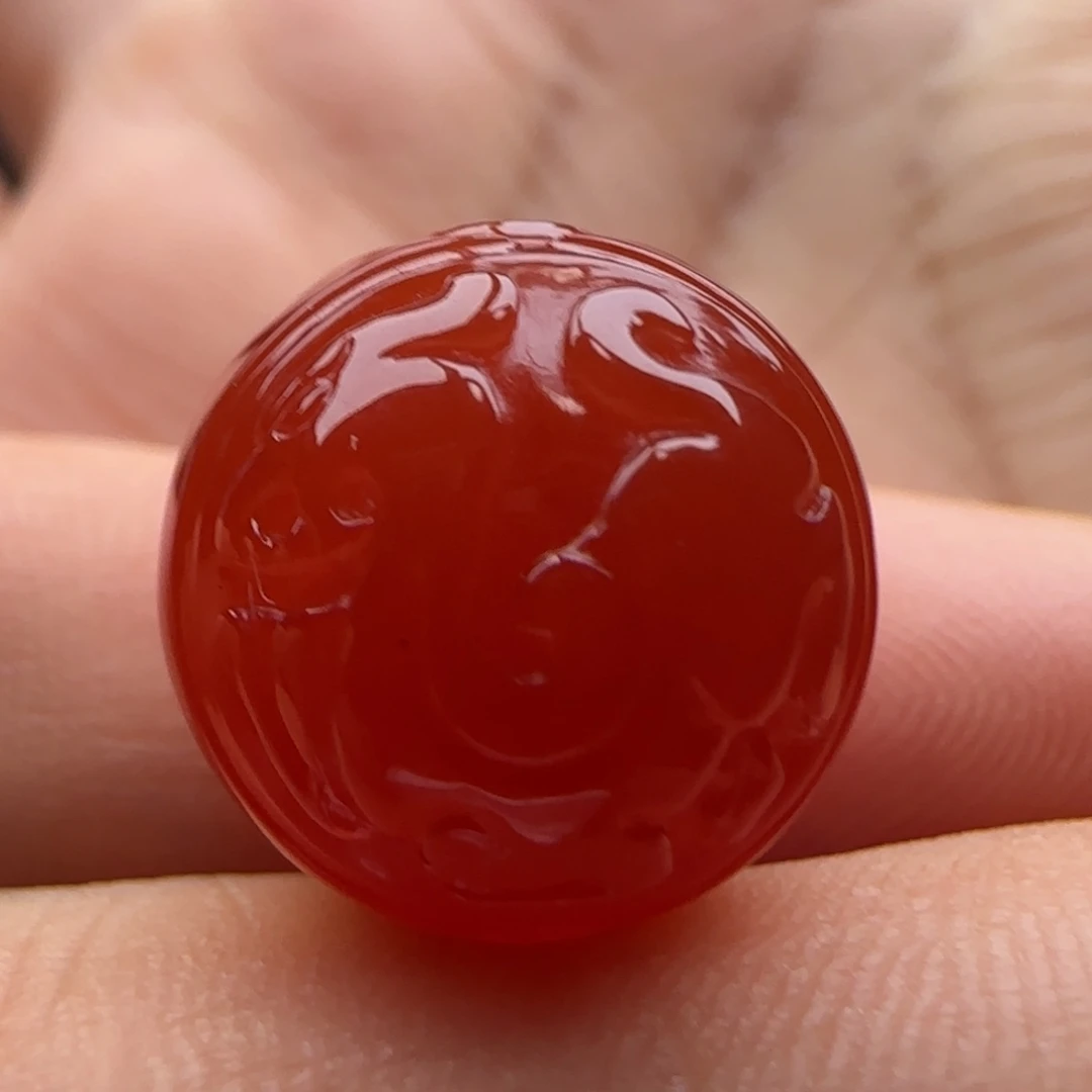 南红玛瑙雕刻圆珠15.1未镶嵌