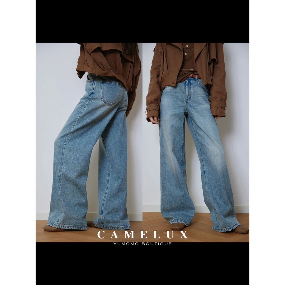 13.7oz新疆长绒棉牛仔 四季搭 做旧水洗y*kk休闲裤QKA3015