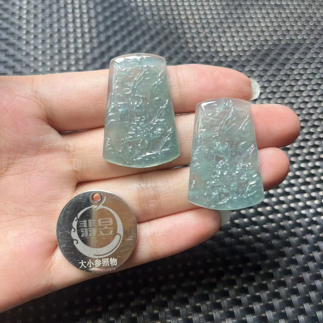 翡昱-B2-16048-天然A货翡翠山水吊坠-多样性发其一D