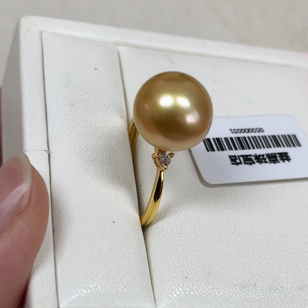 银S925镶嵌海水珍珠戒指12.3mm