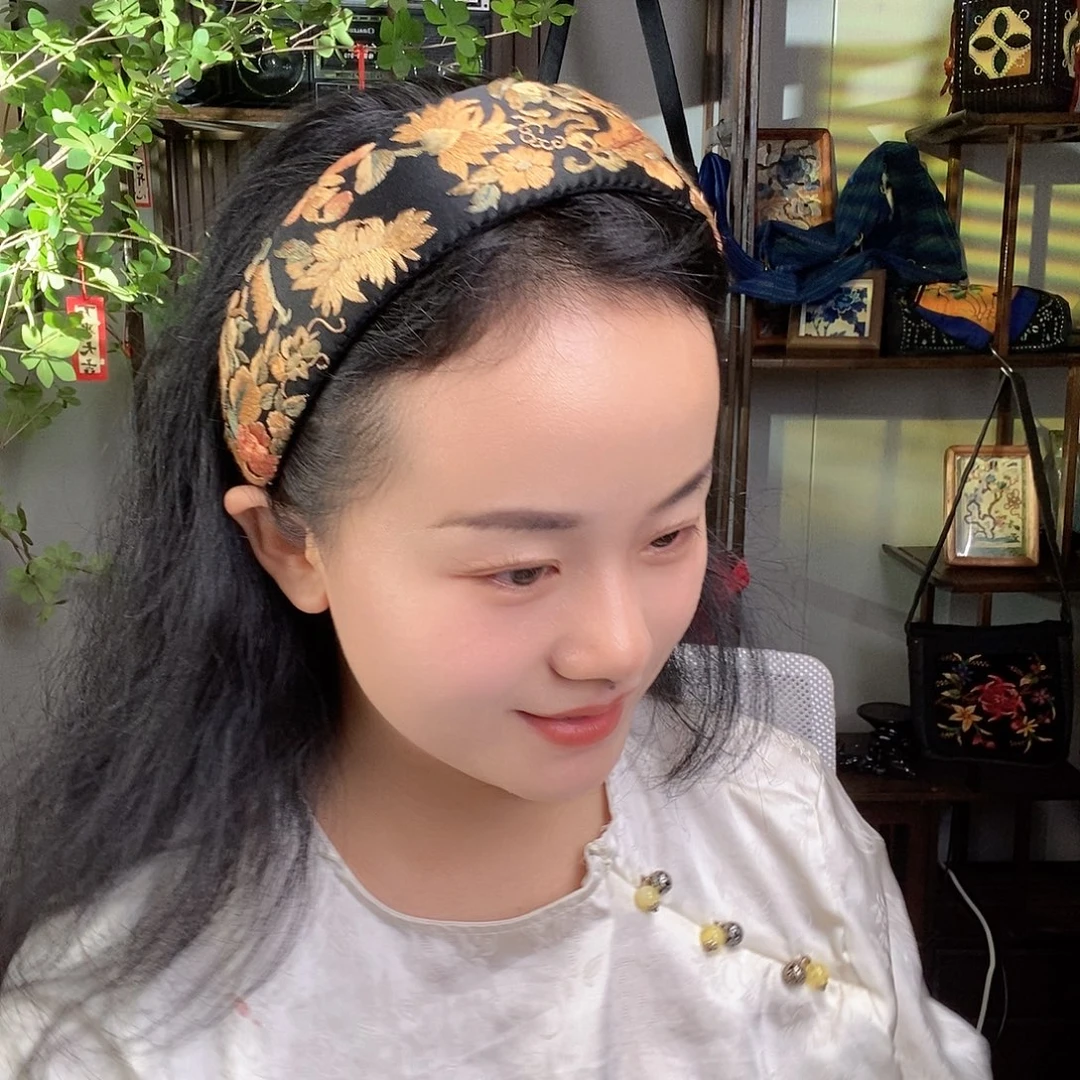 织绣手工刺绣发箍