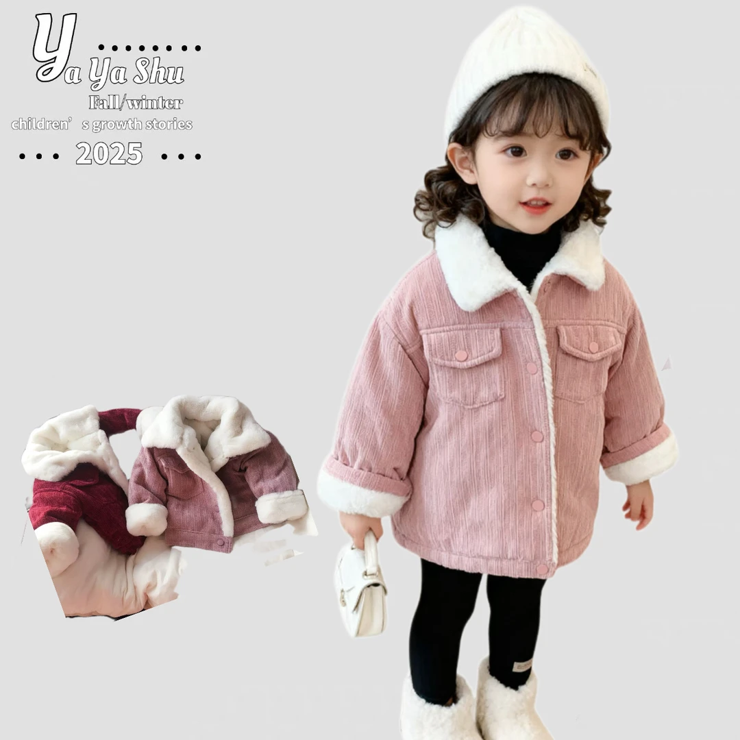 【清仓】青小橙kid秋冬装棉服棉袄加厚加绒洋气保暖红色棉衣