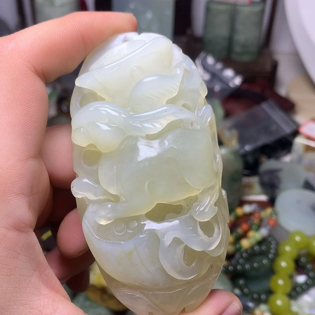 未镶嵌岫玉岫玉手把挂坠