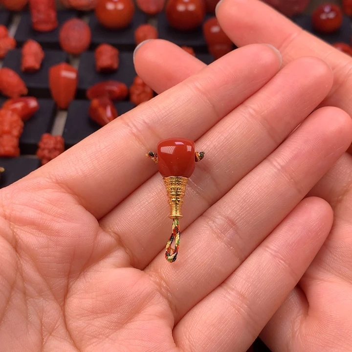 白***汤南红玛瑙未镶嵌分体三通9.5MM