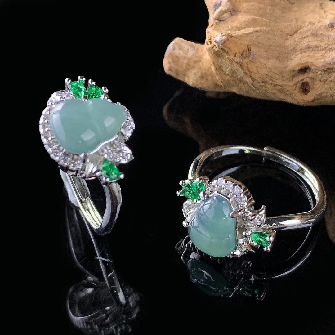 AT5463【福嘟嘟珠宝】A货翡翠葫芦戒指-送礼佳品-多样性只发一件