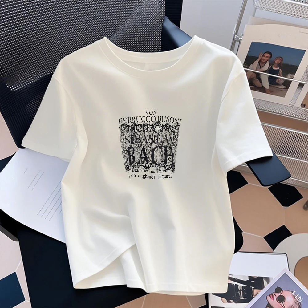 夏季韩版2025新款纯棉白色短袖t恤圆领正肩女ins潮宽松上衣打底衫