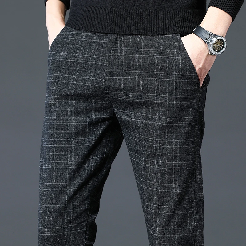 Leekody香港高端商务男款休闲直筒修身秋季韩版潮百搭小脚长裤子