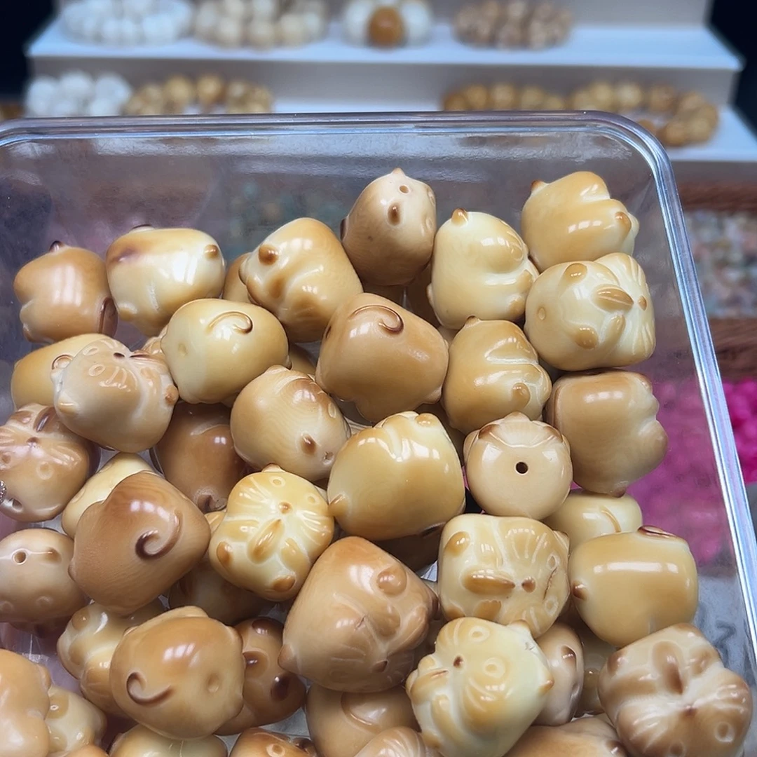 手串菩提根/象牙果瑕疵炭烤仓鼠5颗有裂