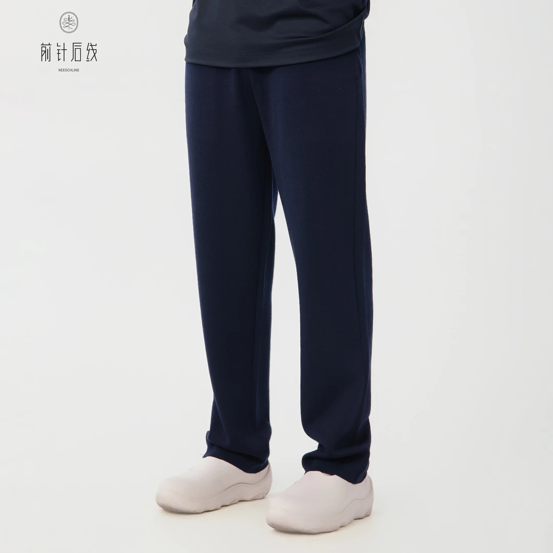 【可机洗】100%纯羊毛直筒休闲裤男款秋冬宽松卫裤男士针织降温穿搭