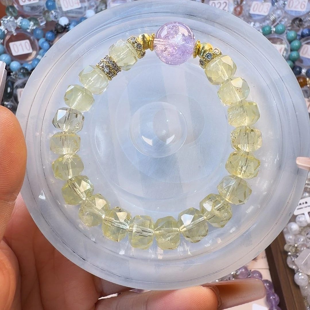 合金水晶手链黄水